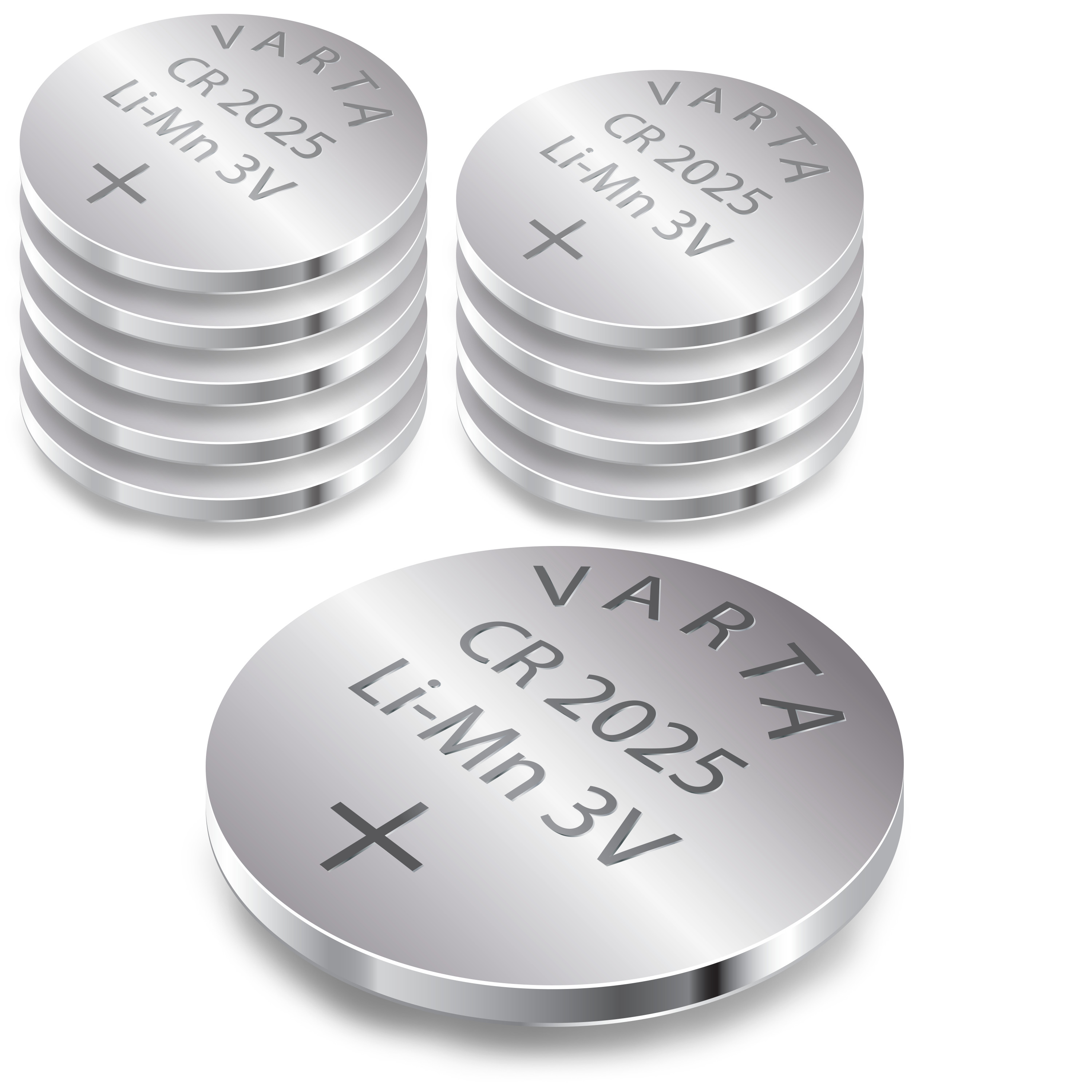 10 x Original Varta CR2025 Batterien Knopfzellen Knopfzelle Markenqualität