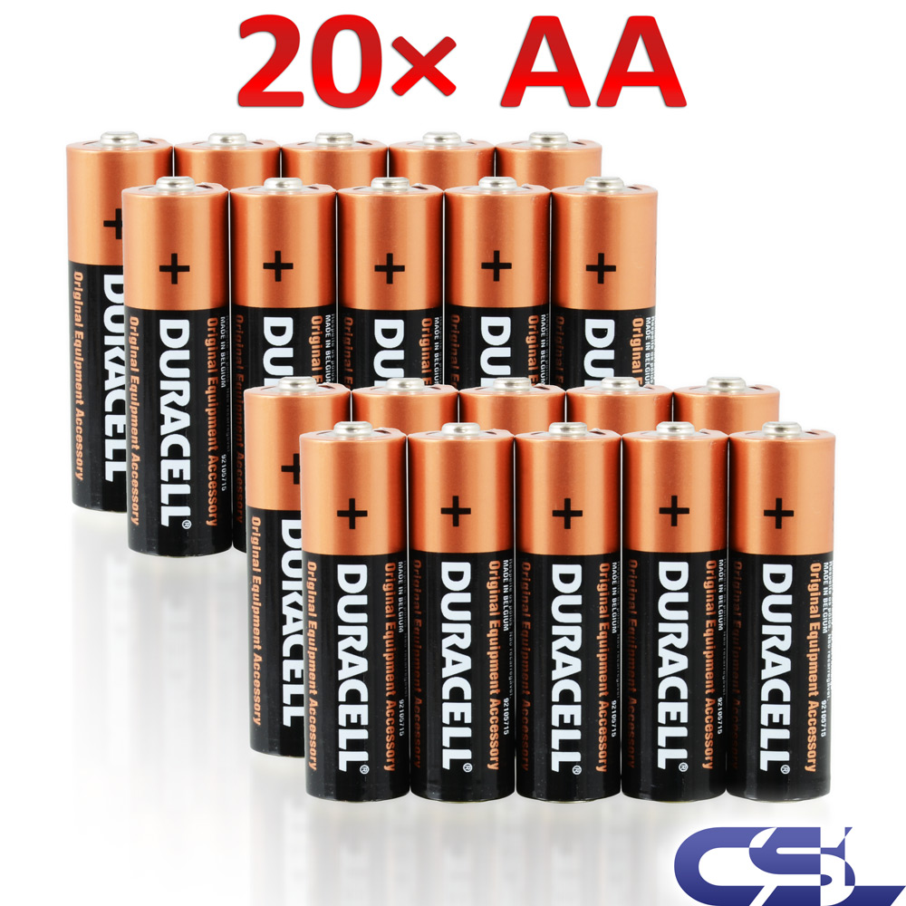 20x AA Mignon Batterie LR6 UM3 1,5V MN1500 Alkaline Duracell OEM 20