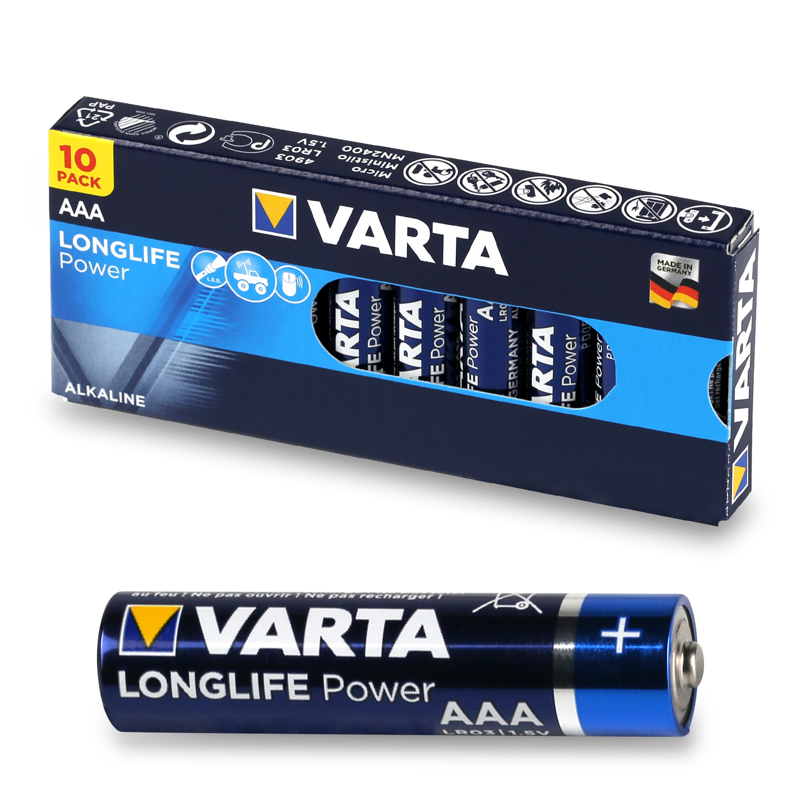 VARTA AAA Micro LR03 Alkali Batterie 1,5V Longlife Power ...