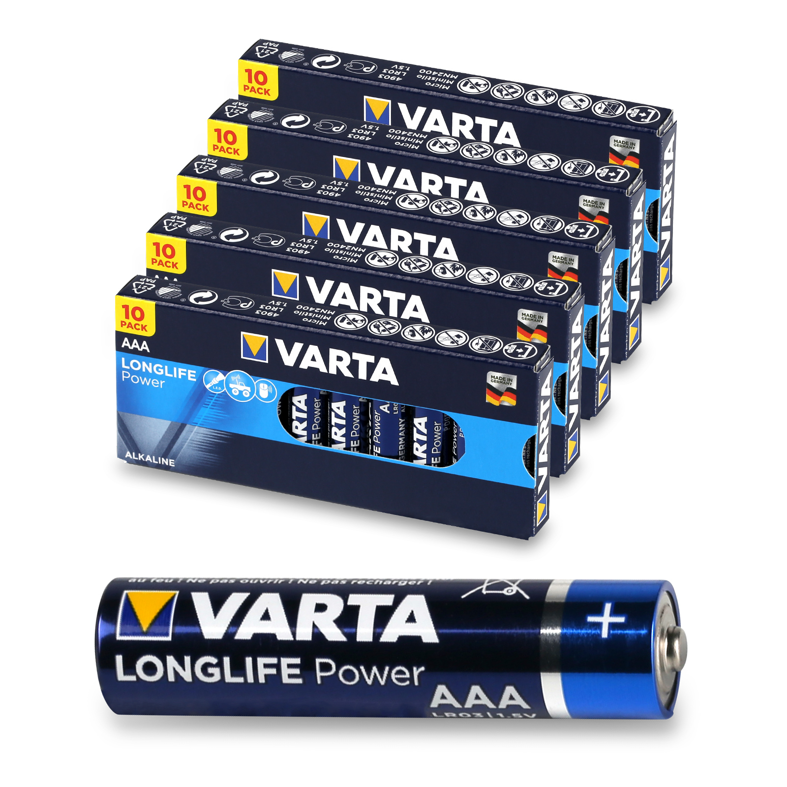 VARTA AAA Micro LR03 Alkali Batterie 1,5V Longlife Power ...