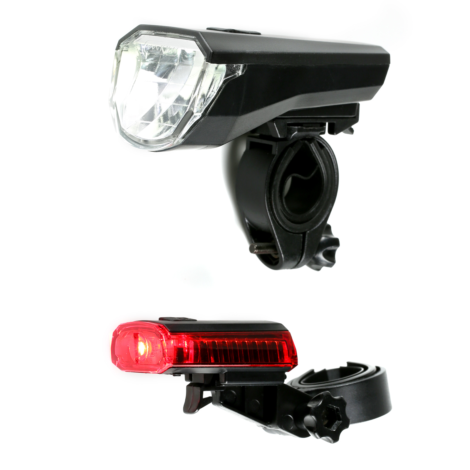 LED Akku Fahrrad Lampe Beleuchtung Set USB StVZO 45 Lux