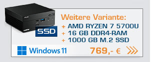 Mini PC - ASUS PN51 5700U / 16GB / 1000 GB M.2 SSD