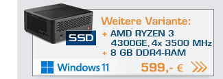 Mini PC - CSL X300 / 4300GE / 8GB / 500GB SSD