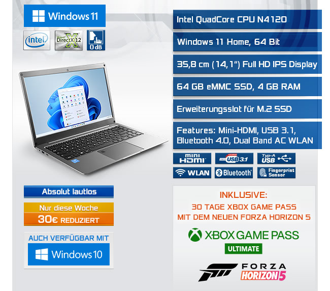 Notebook CSL R'Evolve C14i v2 / 64GB / Windows 11 Home 