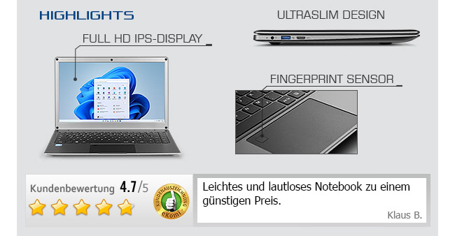Notebook CSL R'Evolve C14i v2 / 64GB / Windows 11 Home 