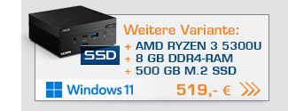 Mini PC - ASUS PN51 5300U / Windows 11 Home / 500GB+8GB