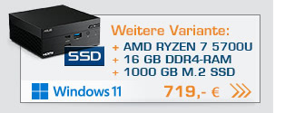 Mini PC - ASUS PN51 5700U / Windows 11 Home / 1000GB+16GB